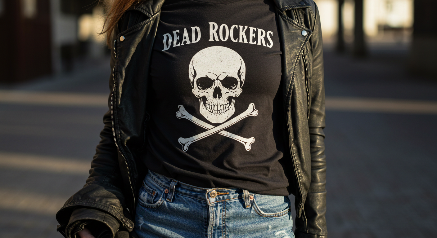 Dead Rockers" Printed Cotton T-Shirt – Vintage Rock Vibes | Unisex Tee