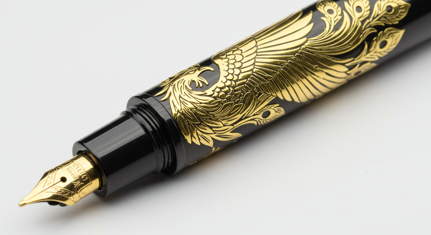 Gold Phoenix Black Metal Pen – Premium Executive Writing Tool