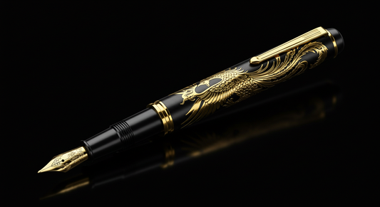Gold Phoenix Black Metal Pen – Premium Executive Writing Tool