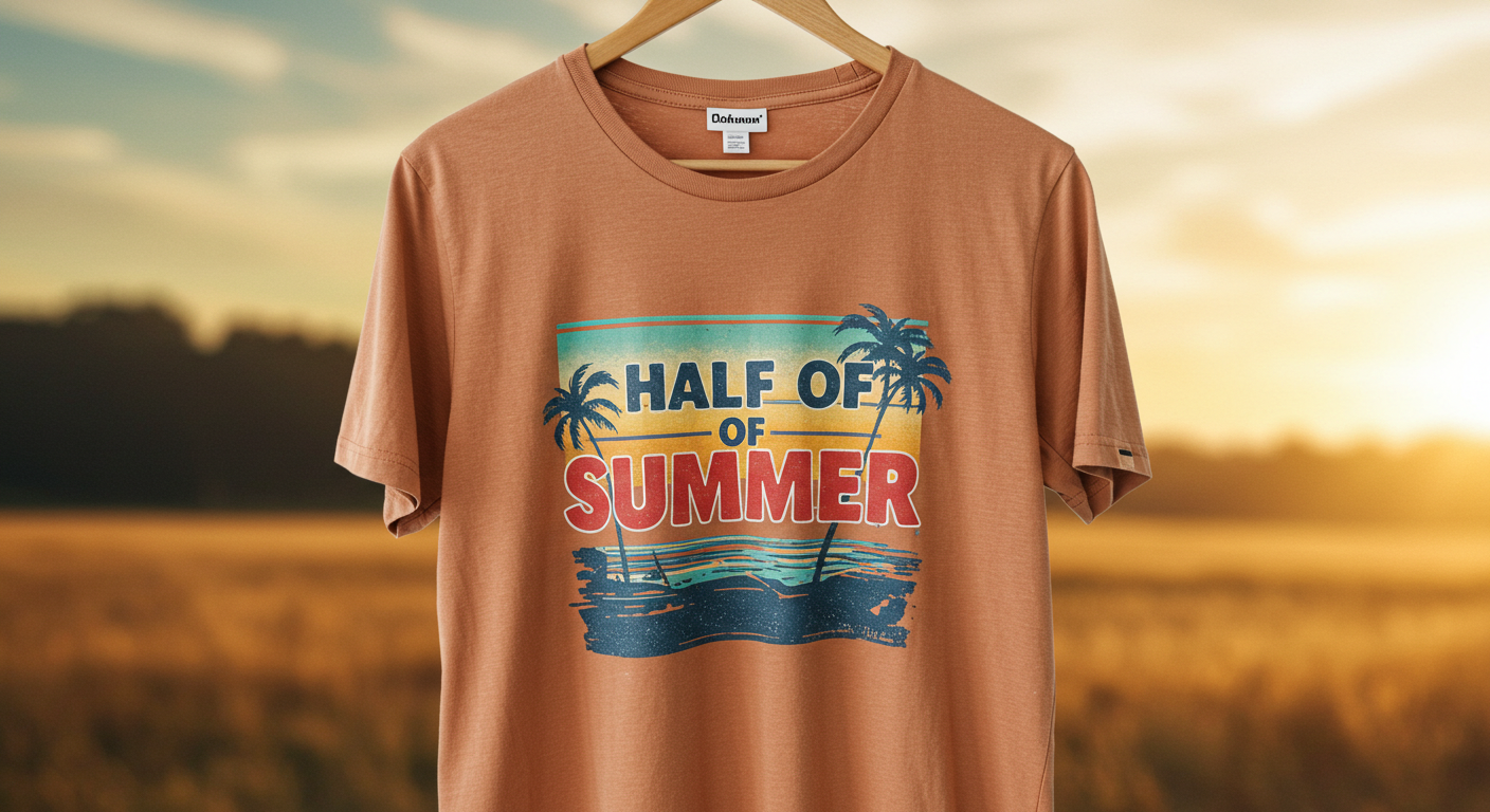 Half Of Summer" Printed Cotton T-Shirt – Chill Vibes | Unisex Fit