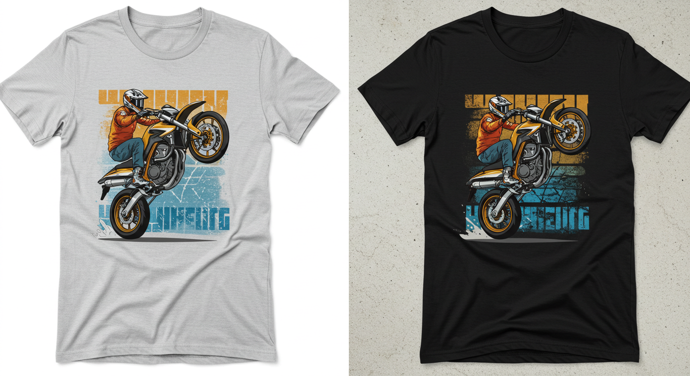 Do Wheelies" Printed Cotton T-Shirt – Ride Fast, Live Free | Unisex Tee