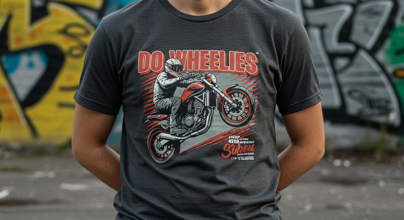 Do Wheelies" Printed Cotton T-Shirt – Ride Fast, Live Free | Unisex Tee