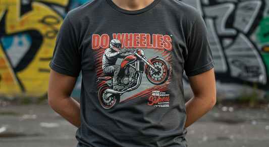 Do Wheelies" Printed Cotton T-Shirt – Ride Fast, Live Free | Unisex Tee