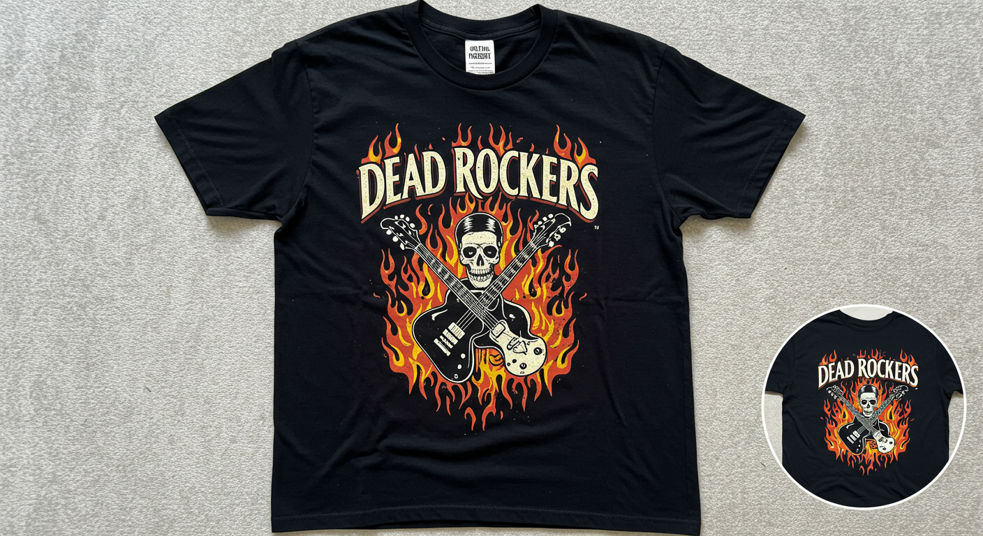 Dead Rockers" Printed Cotton T-Shirt – Vintage Rock Vibes | Unisex Tee