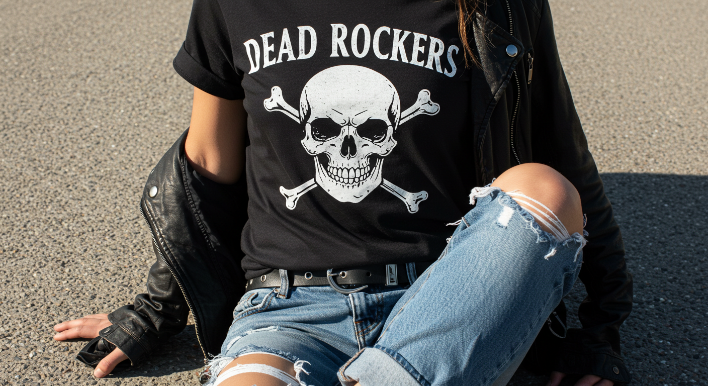 Dead Rockers" Printed Cotton T-Shirt – Vintage Rock Vibes | Unisex Tee