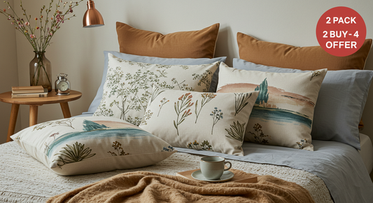 Printed Cotton Pillow Covers – Set of 4 (Buy 2 Get 2 Free) | Soft & Stylish
