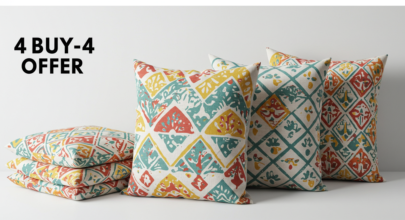 Printed Cotton Pillow Covers – Set of 8 (Buy 4 Get 4 Free) | Premium Soft Fabric