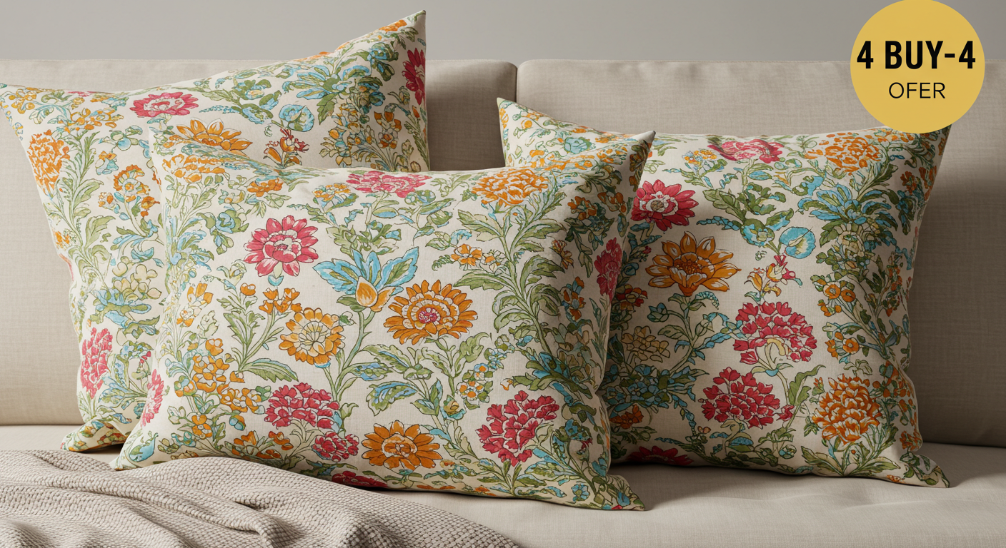 Printed Cotton Pillow Covers – Set of 8 (Buy 4 Get 4 Free) | Premium Soft Fabric